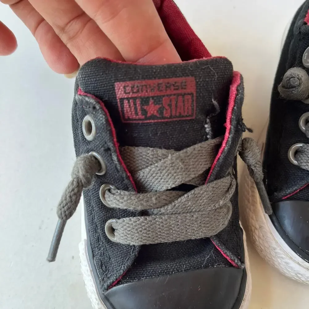 CONVERSE ALL STAR Low Top Baby Sneakers Shoes Size 5 Blue Red Lace Ups